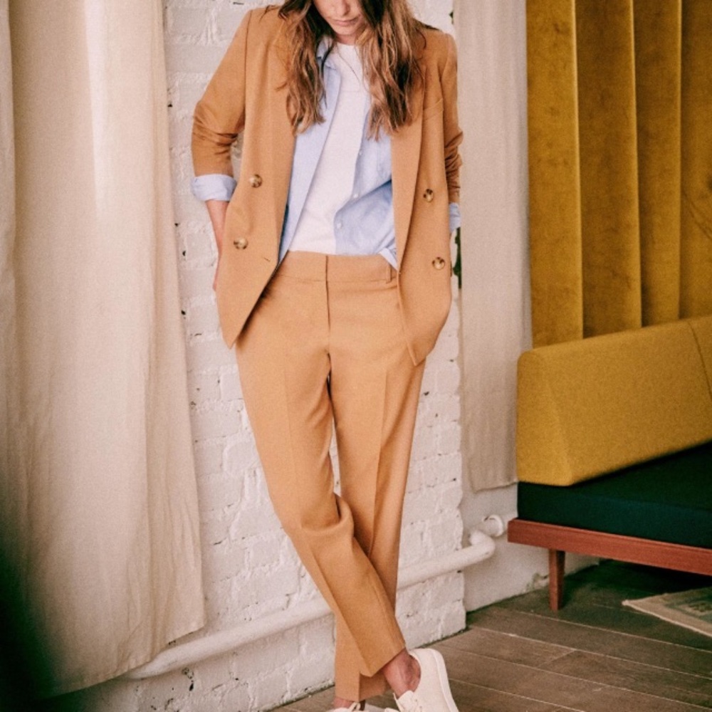 Sezane wool blend camel trousers